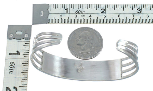 Multicolor Inlay Genuine Sterling Silver Zuni Cuff Bracelet NN20155